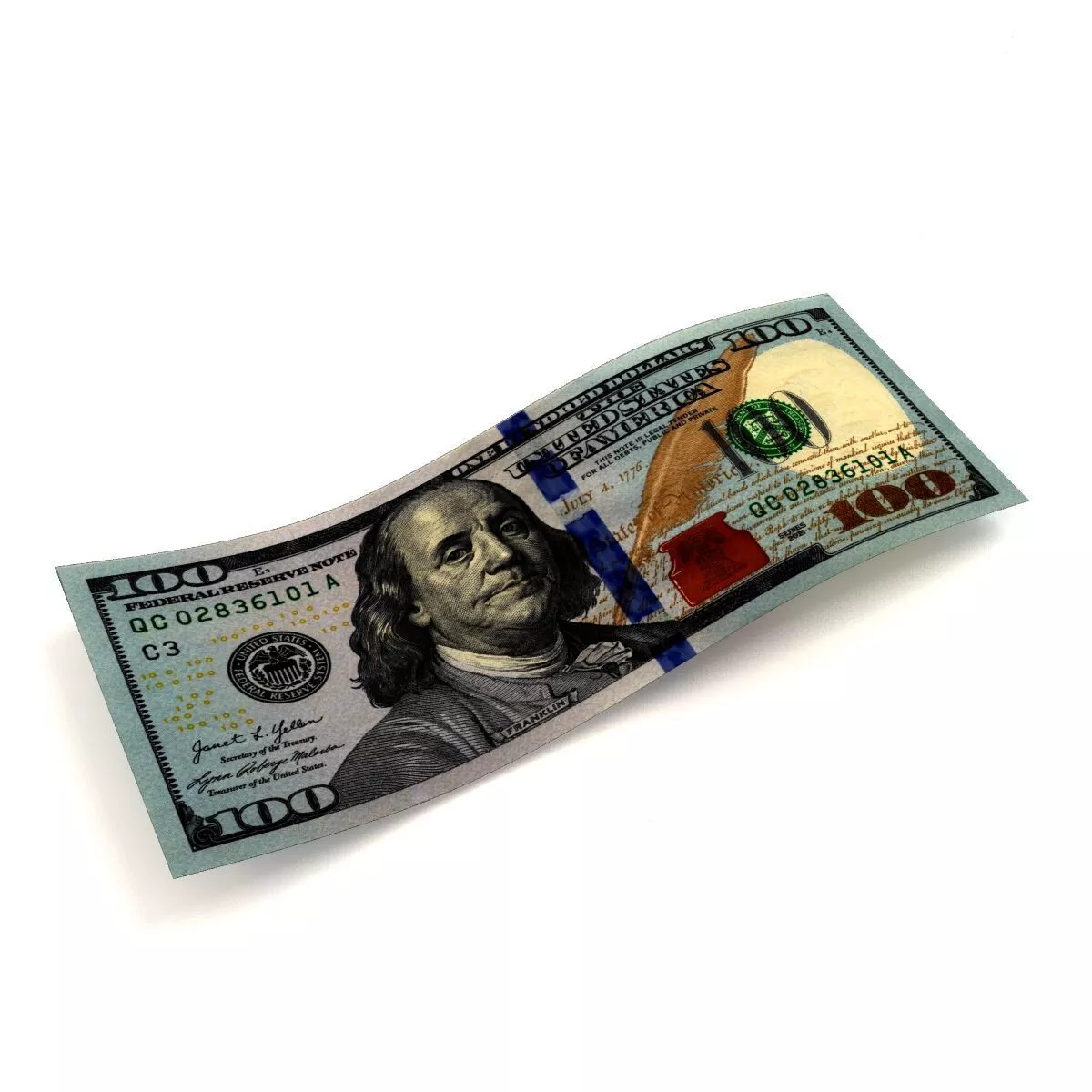 100 Dollar Bill 3D model