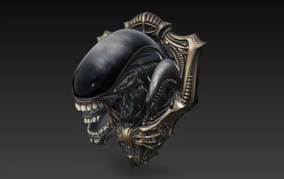 Xenomorph Alien Wall-Mounted Head 3D print model