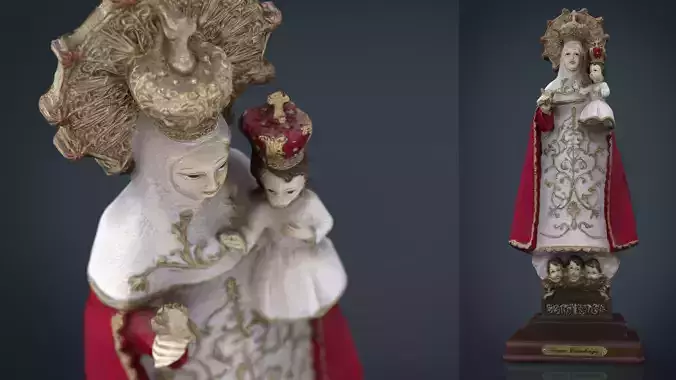 Virgen de Covadonga Low-poly 3D model
