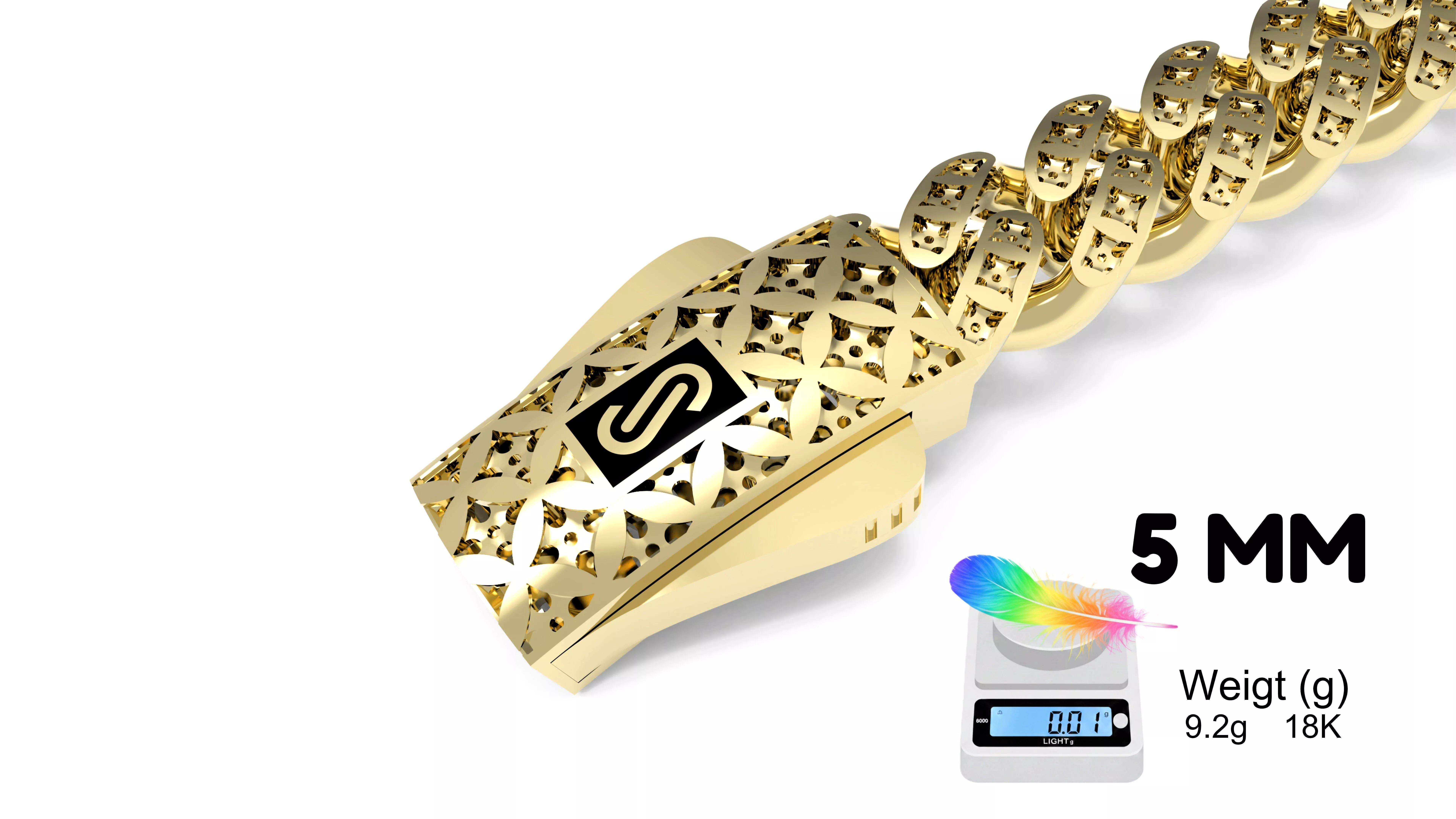 MONACO CHAIN CLASSIC BRACELET-5MM-flex 3D print model