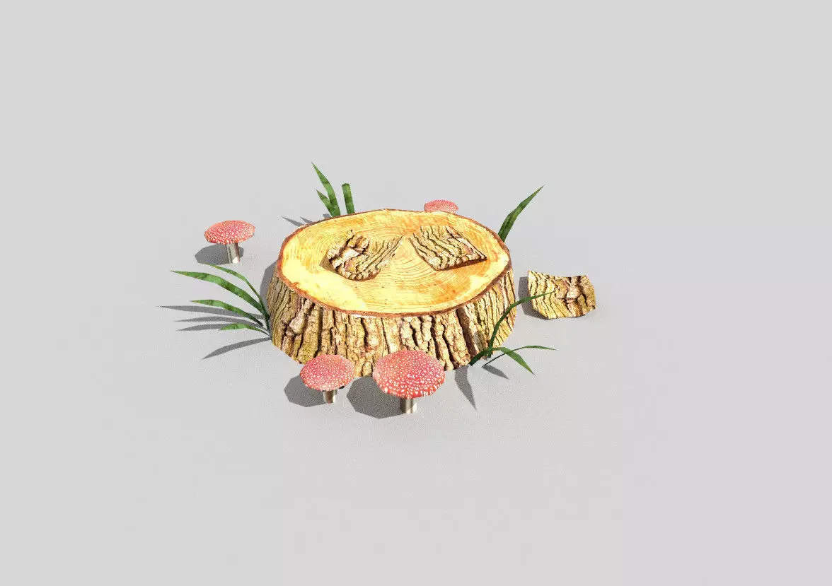 low poly forest decoration Low-poly 3D model_0