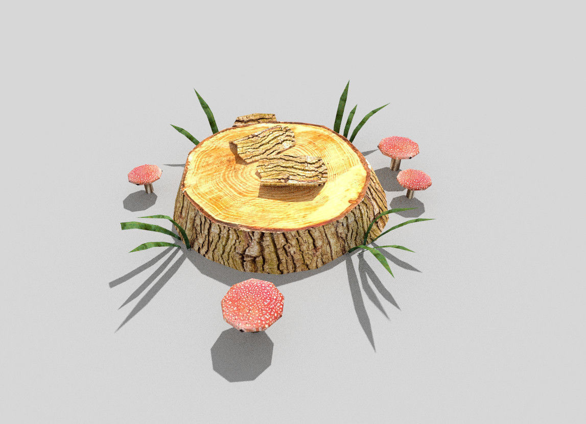 low poly forest decoration Low-poly 3D model_2