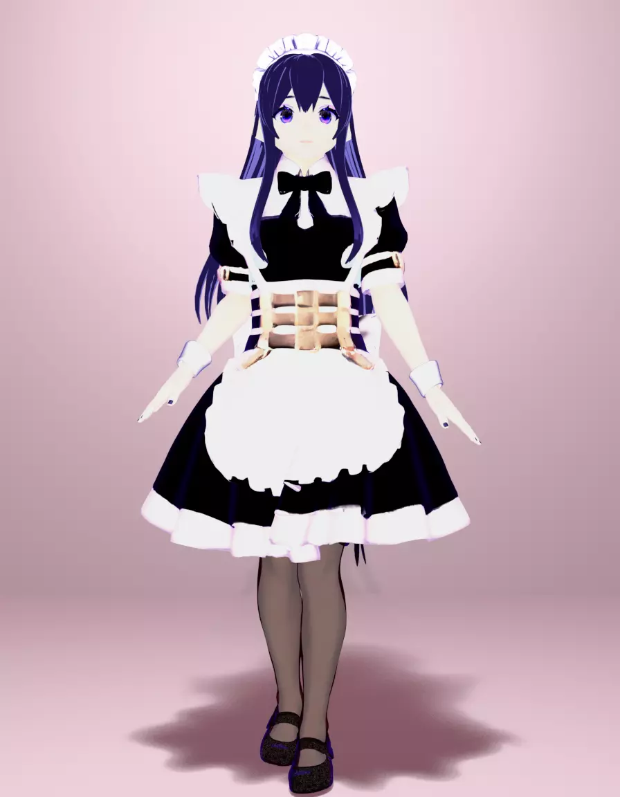 Anime Maid Girl - Fully Rigged Game Ready Character 3D model
