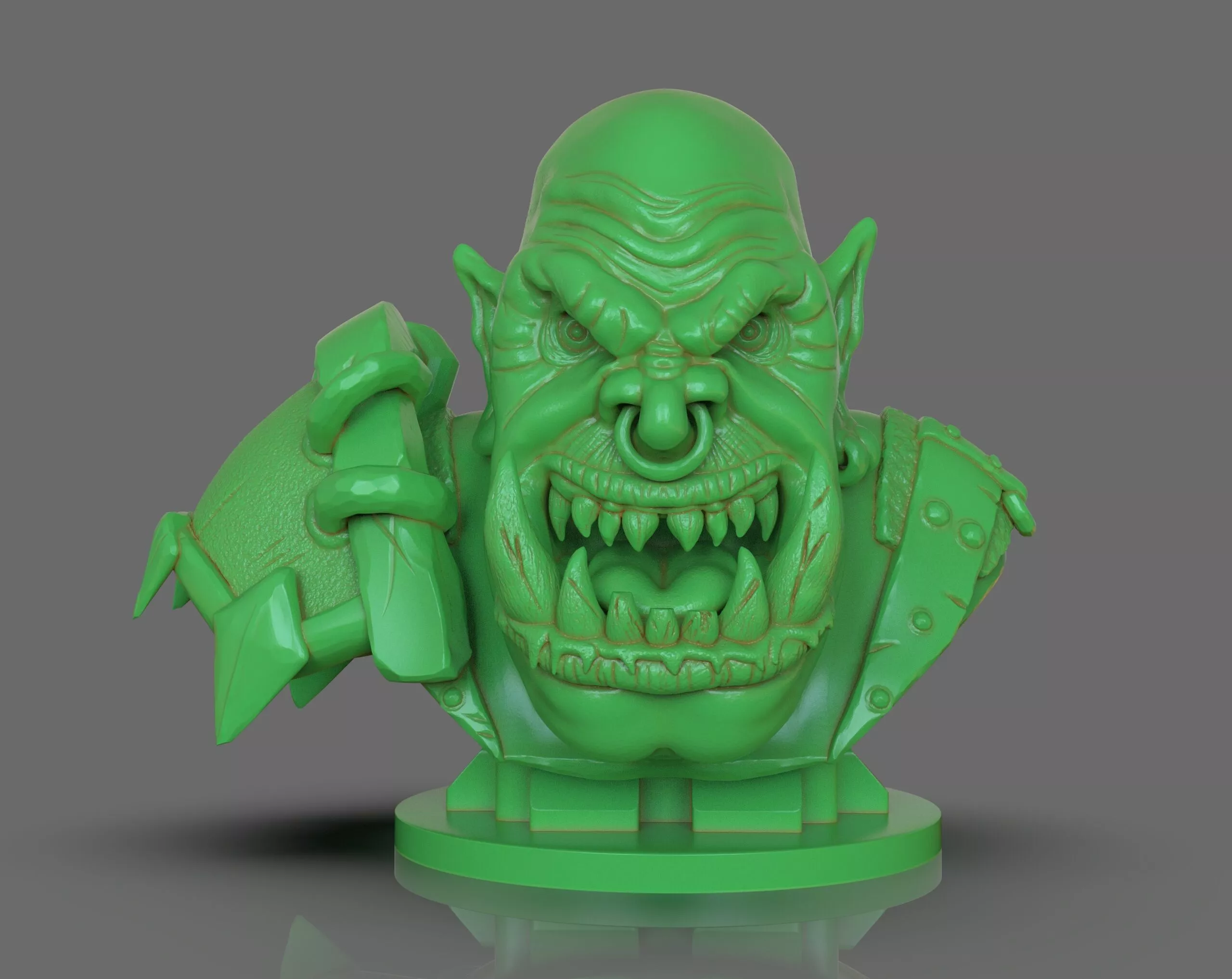 Stylized Orc Warrior Bust 3D print model
