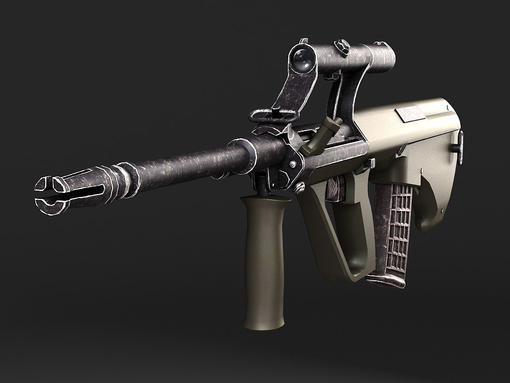 Steyr Aug A1 assault rifle 3D model_2