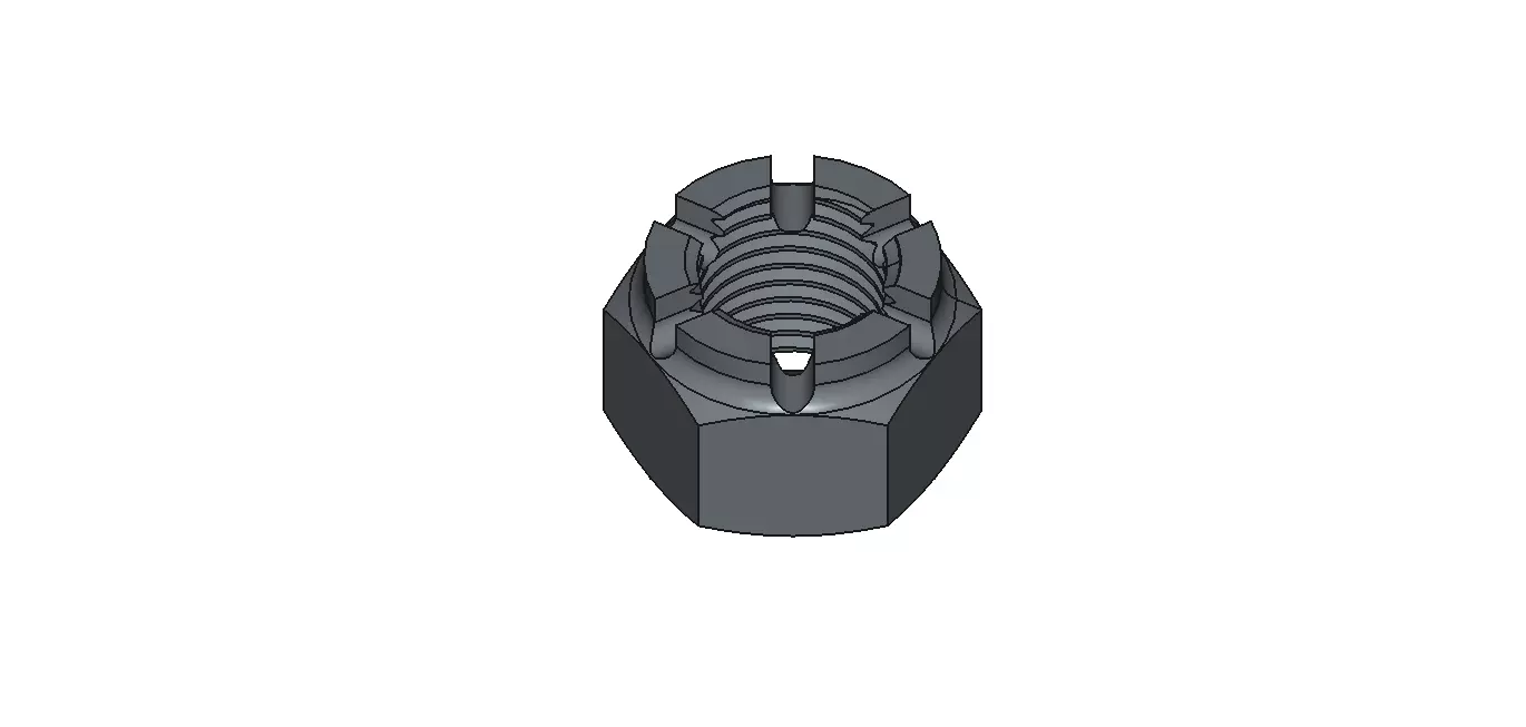 M36 Castle Nut 3D model
