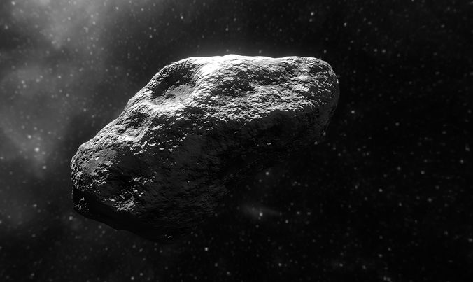 Asteroid in space Low-poly 3D model