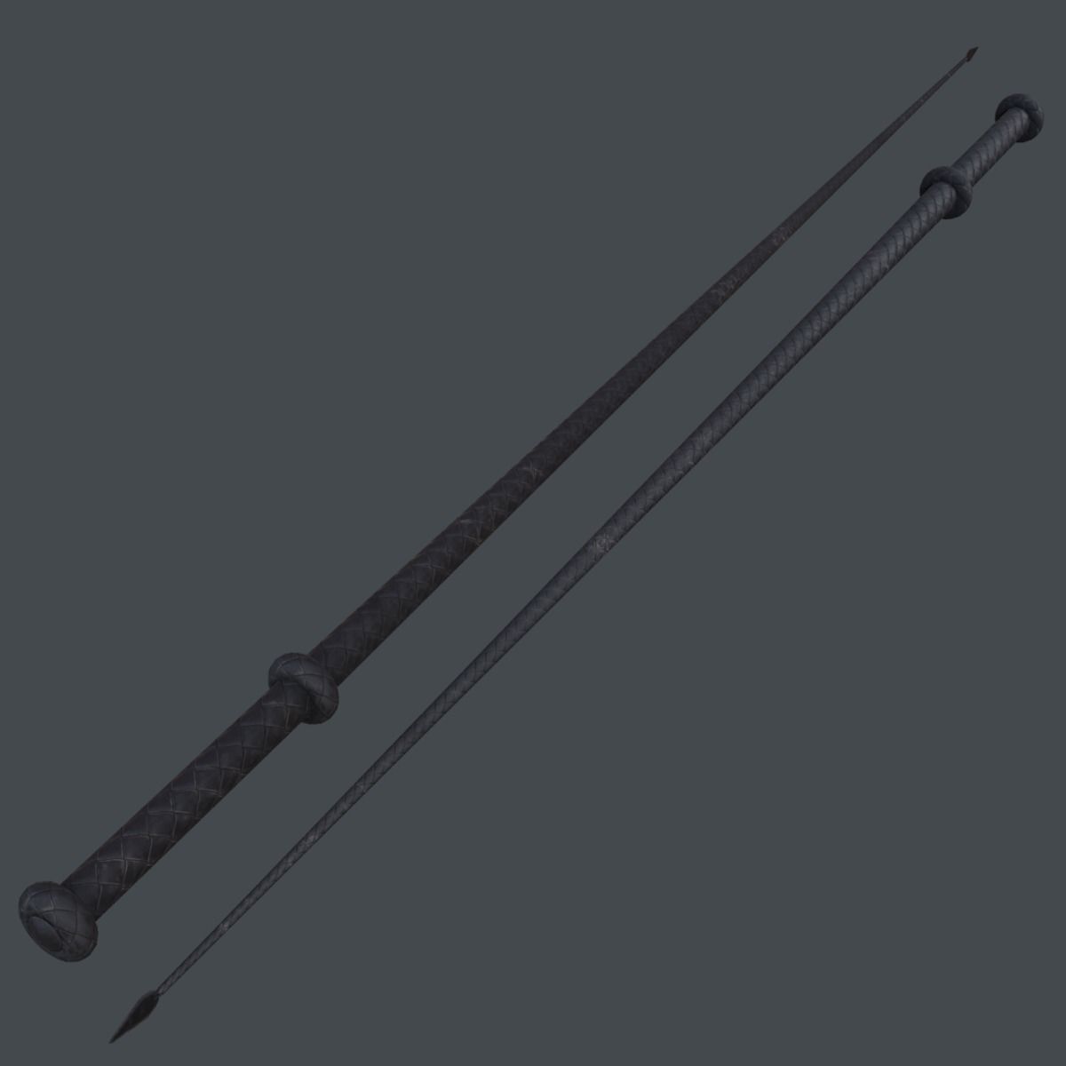 Lowpoly Leather Whip Low-poly 3D model_4