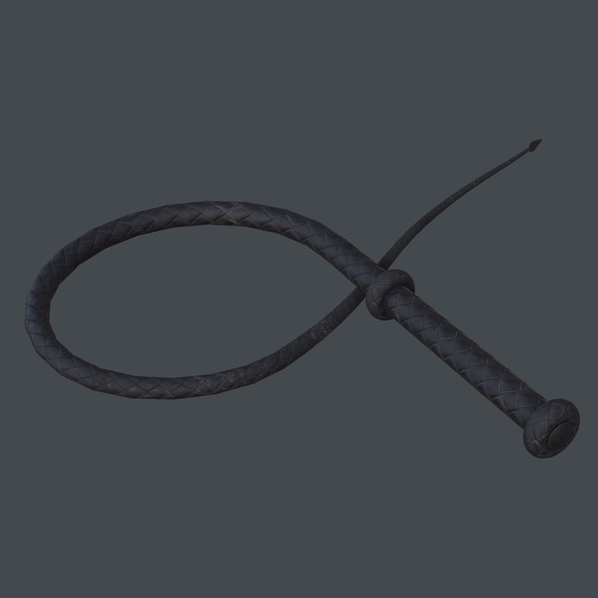 Lowpoly Leather Whip Low-poly 3D model_2