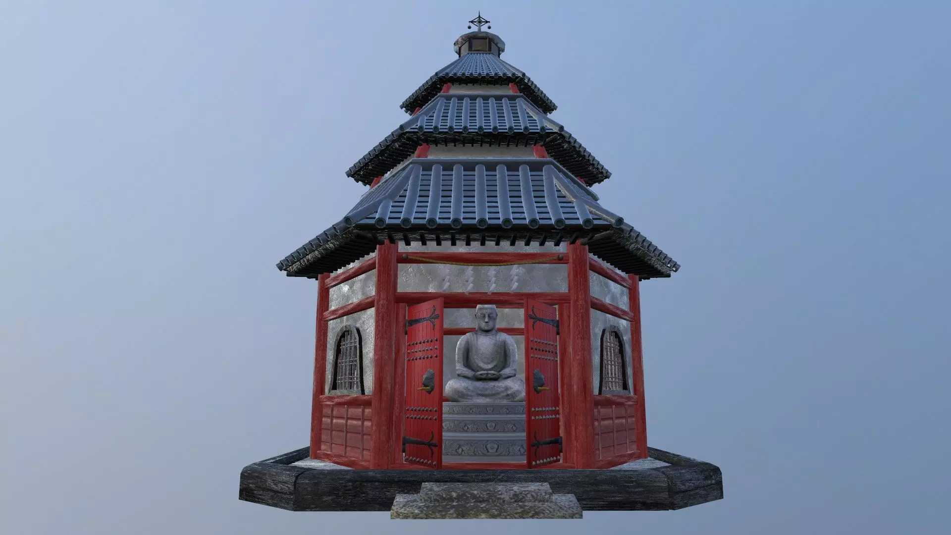 Buddhist Temple Low-poly 3D model_0