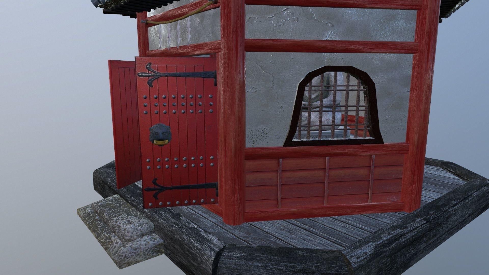 Buddhist Temple Low-poly 3D model_3