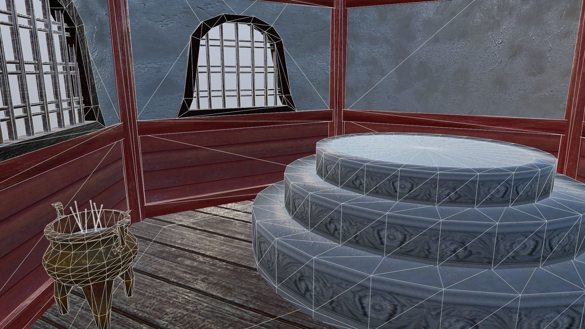 Buddhist Temple Low-poly 3D model_8