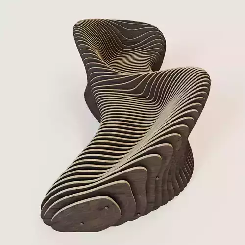 Parametric 2 seeted bench 3D model