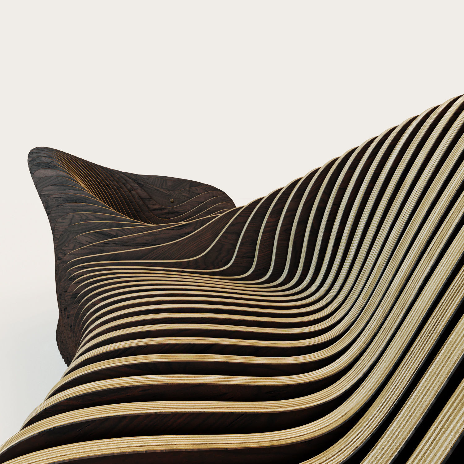 Parametric 2 seeted bench 3D model_8