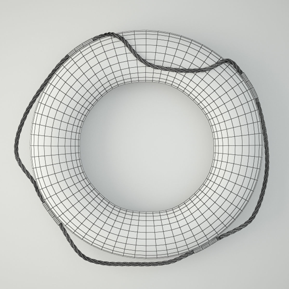 1950s Nautical Life Preserver 3D model_1