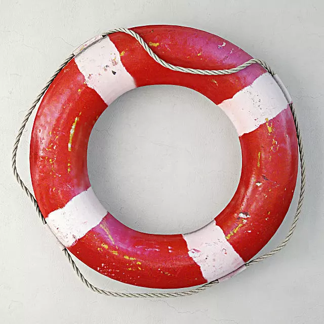 1950s Nautical Life Preserver 3D model_0
