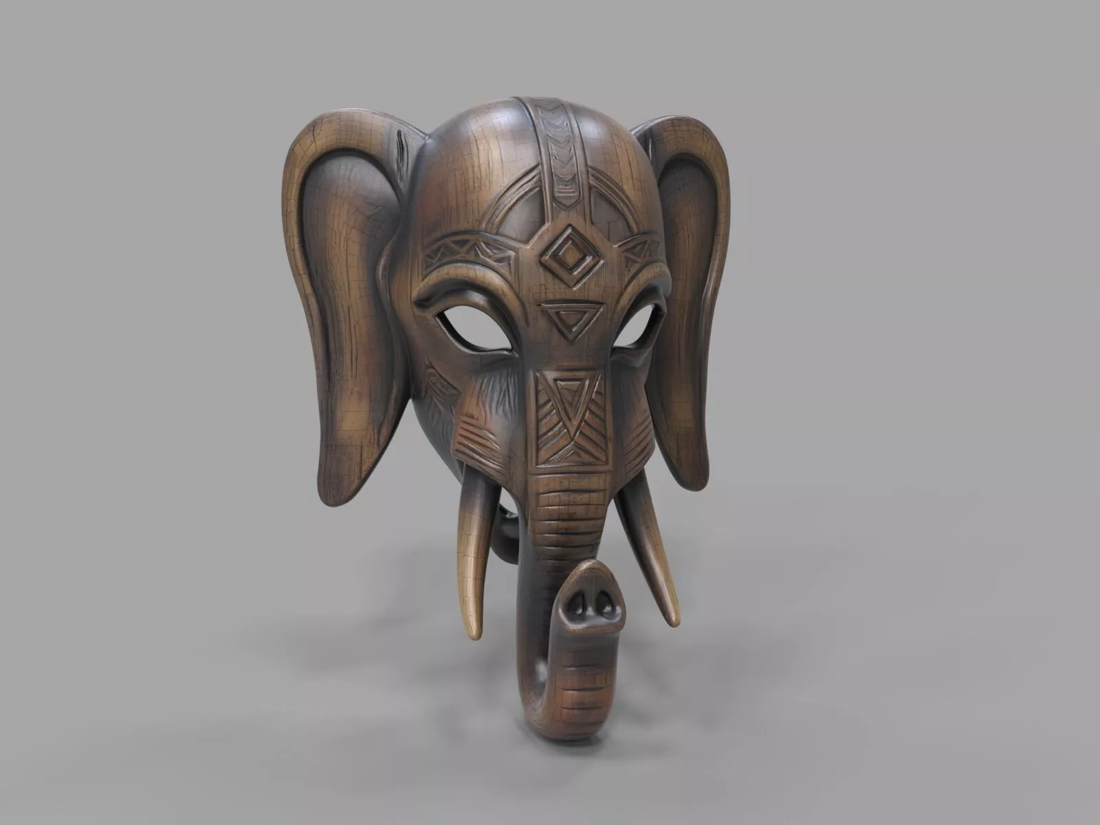 African Elephant Stylized Mask 3D print model
