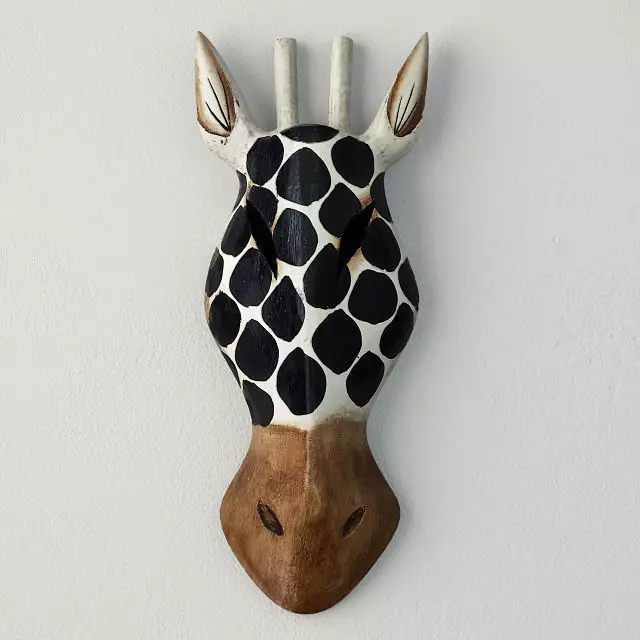 Balinese Dotted Giraffe Mask 3D model_0
