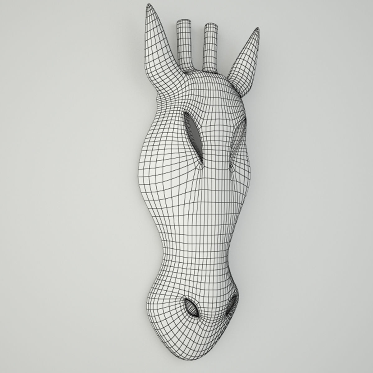 Balinese Dotted Giraffe Mask 3D model_4