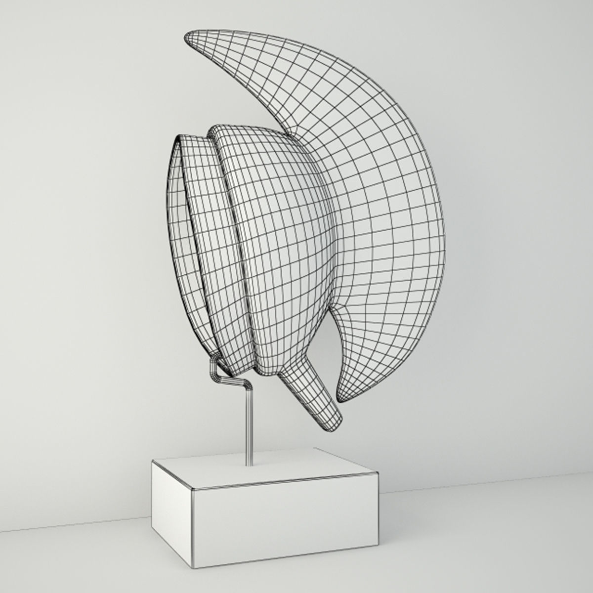 Bobo Mohawk Mask Headcrest on Stand 3D model_2