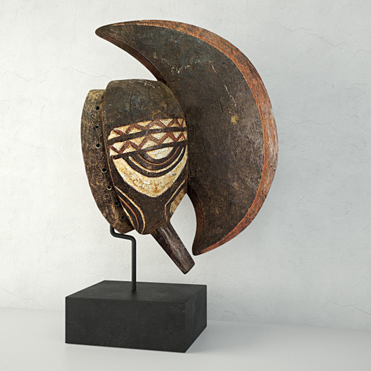 Bobo Mohawk Mask Headcrest on Stand 3D model_3