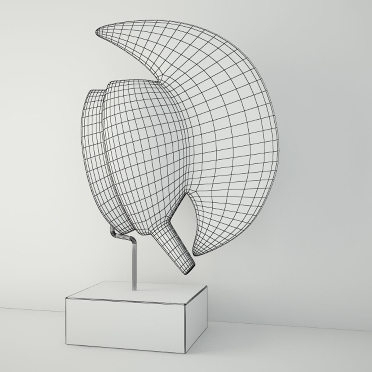 Bobo Mohawk Mask Headcrest on Stand 3D model_4