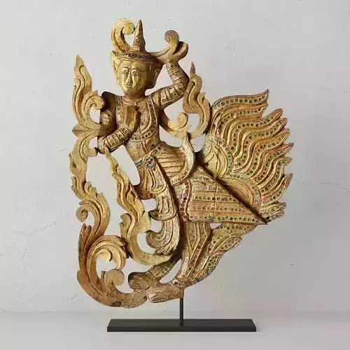 Burmese Carved Angel Fragment 3D model