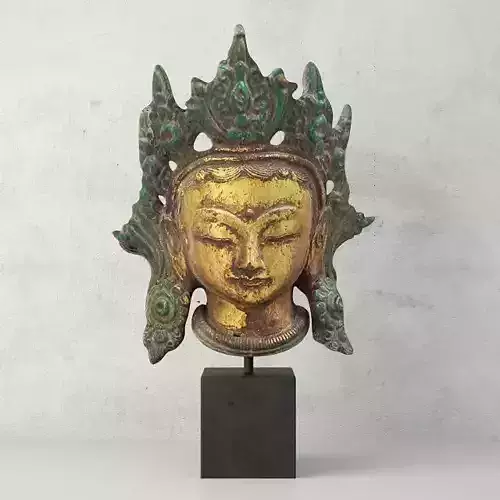 Cast Iron Kwan Yin Head