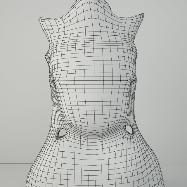 Gold Leafed Metal Buddha Head 3D model_4