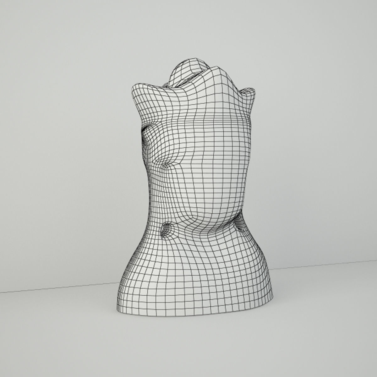 Gold Leafed Metal Buddha Head 3D model_2