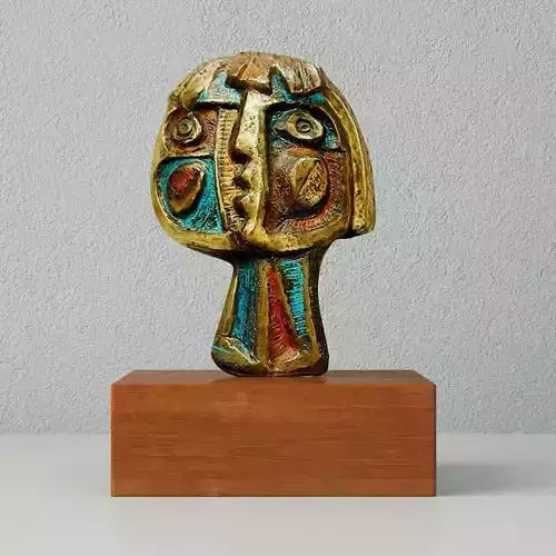 Modernist Bronze Abstract Sculpture