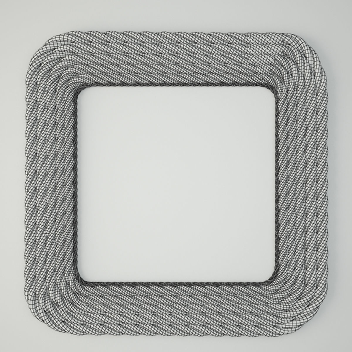 Square Nautical Rope Wall Mirror 3D model_2