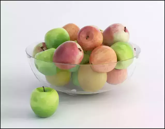 apples in glass bowl