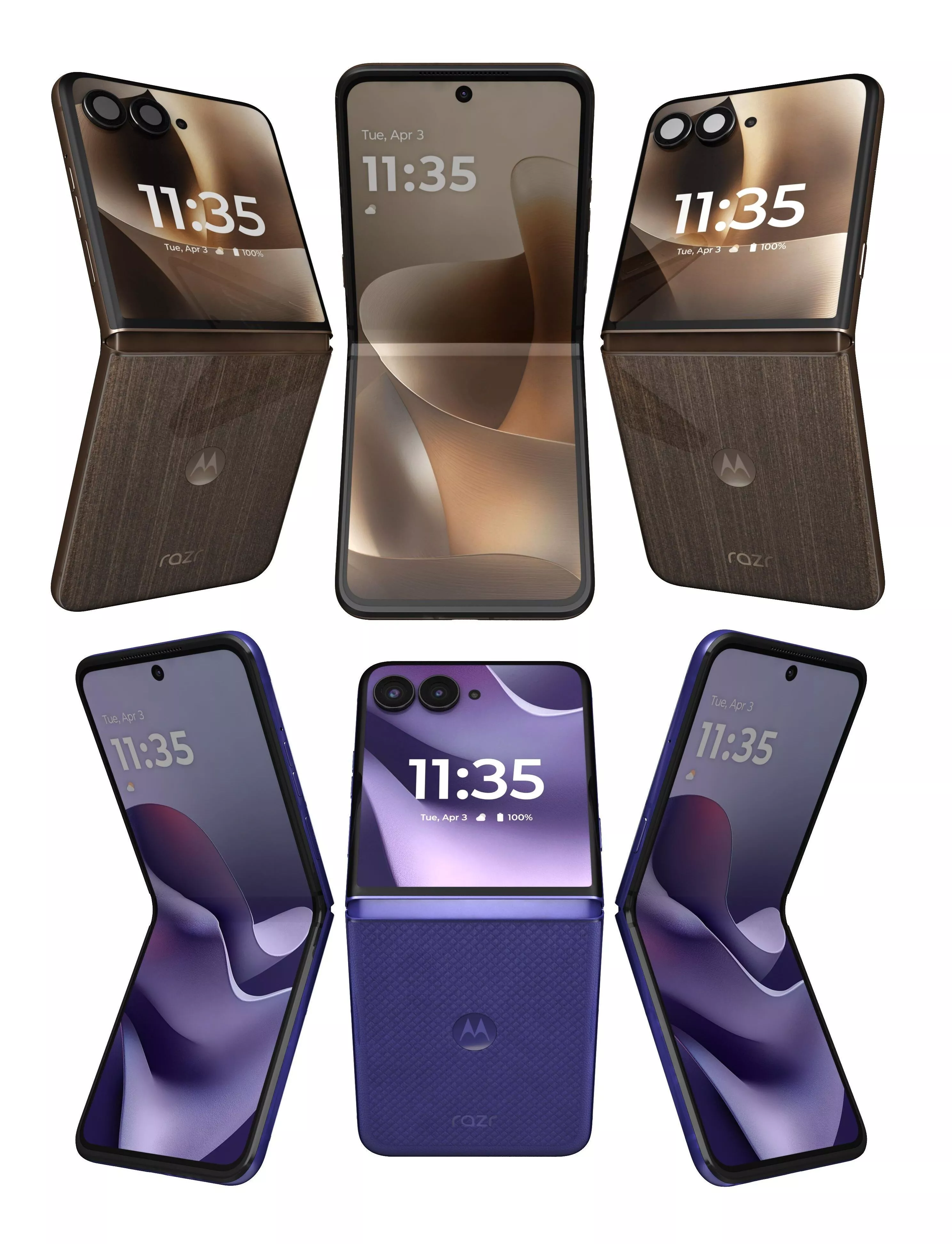 Motorola Razr 70 Ultra Pantone Orient Blue and Cocoa 3D model