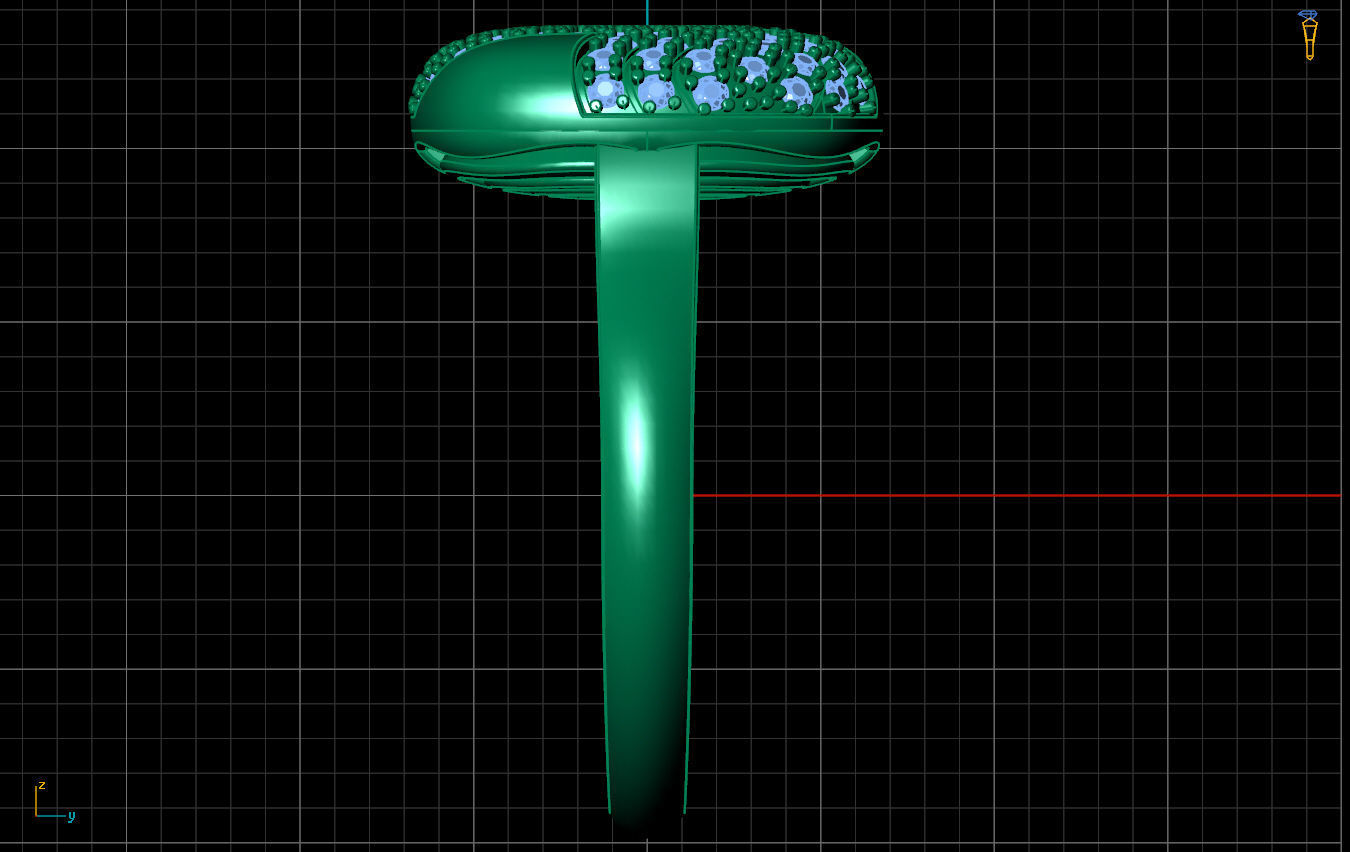 Ring diamond 3D print model_3