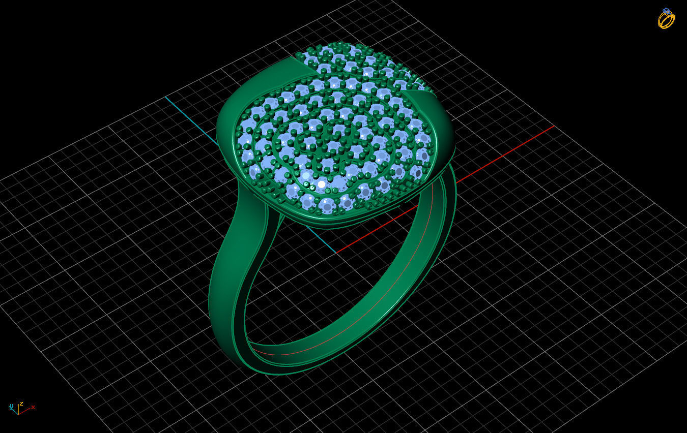 Ring diamond 3D print model_2