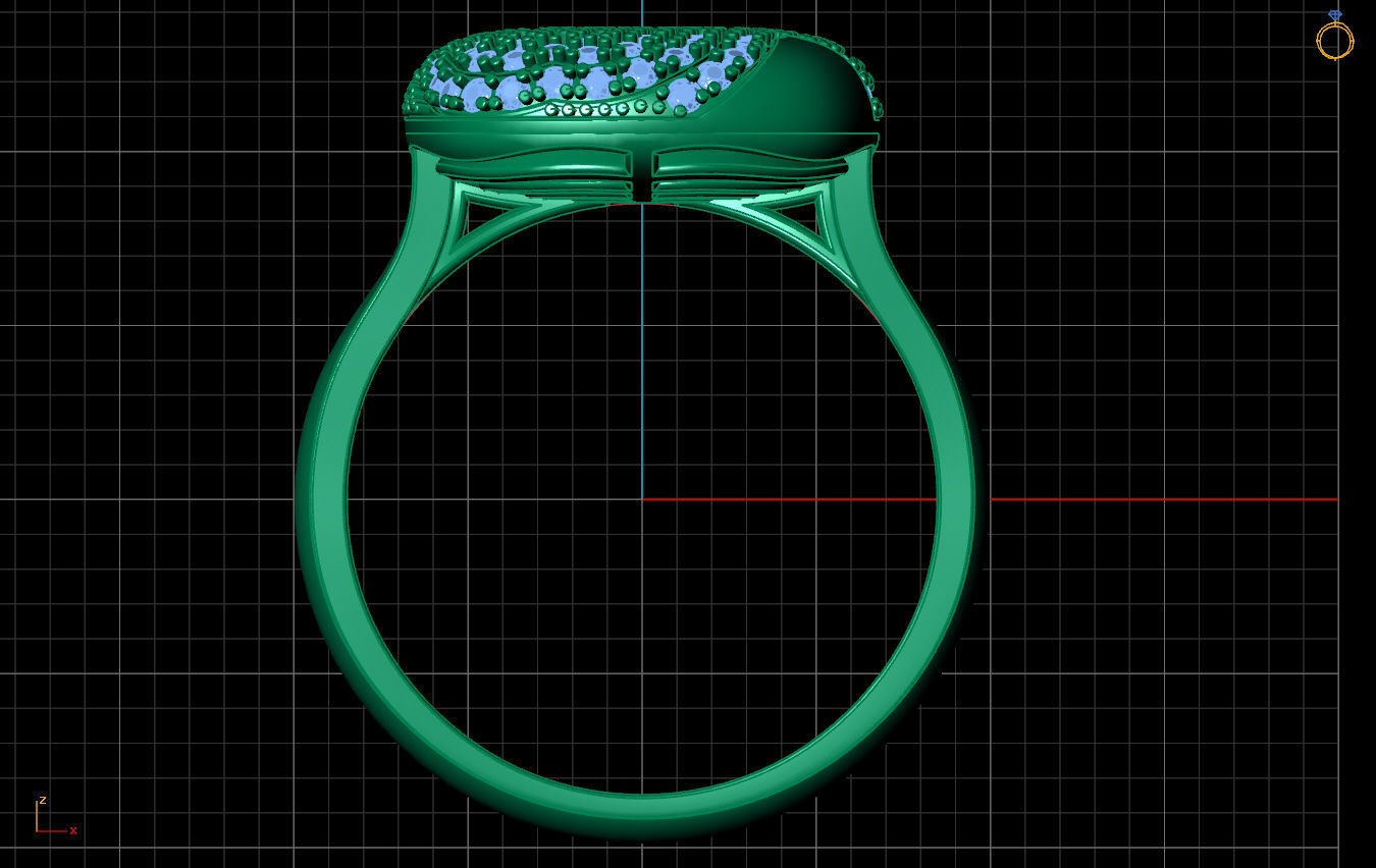 Ring diamond 3D print model_4