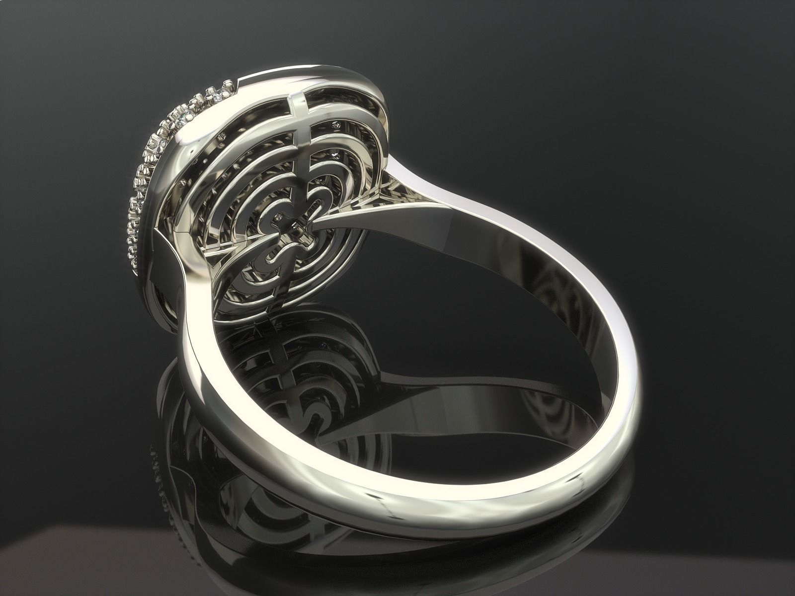 Ring diamond 3D print model_1