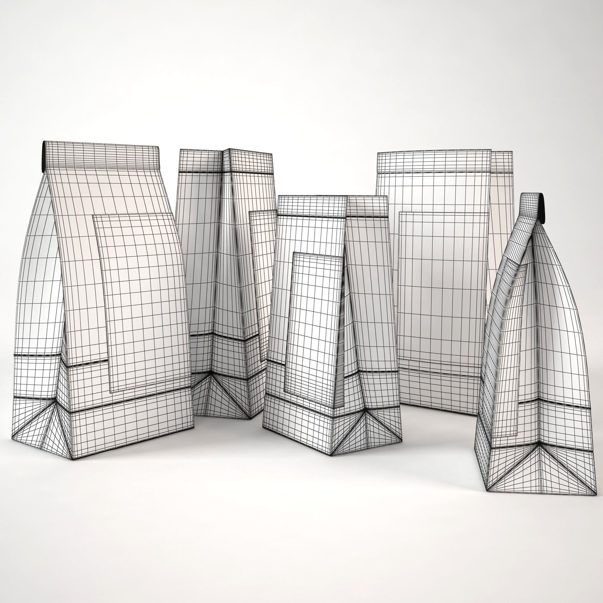 Paper bags 3D model_4