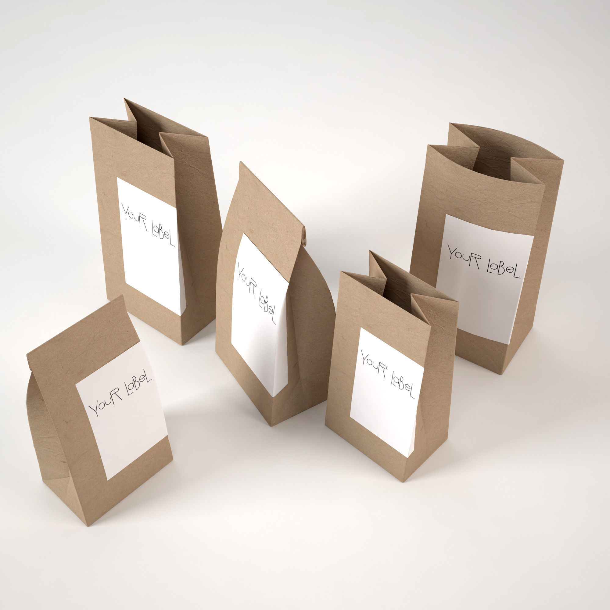 Paper bags 3D model_1