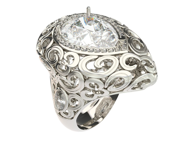 Ring pear shaped diamond