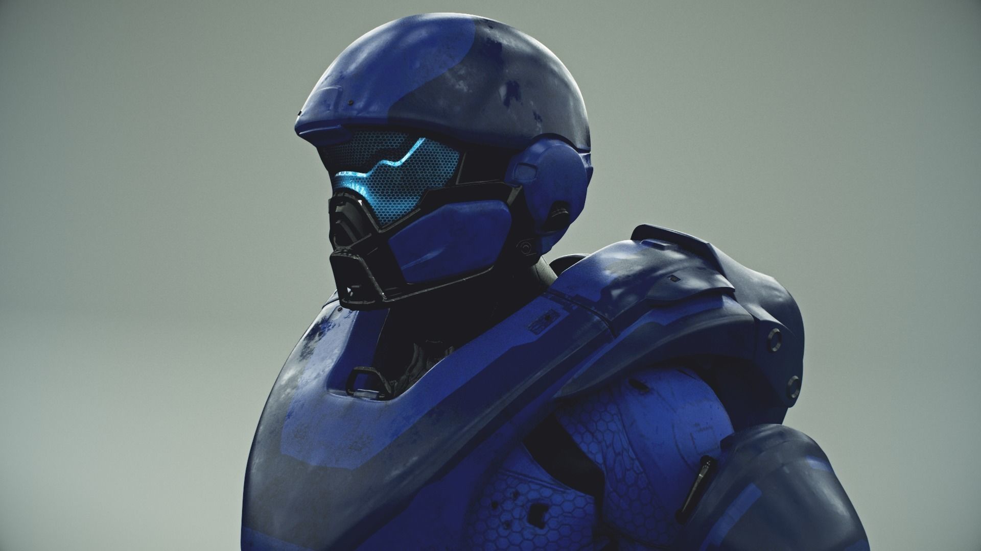 HALO 5 spartan athlon armor 3D model_1