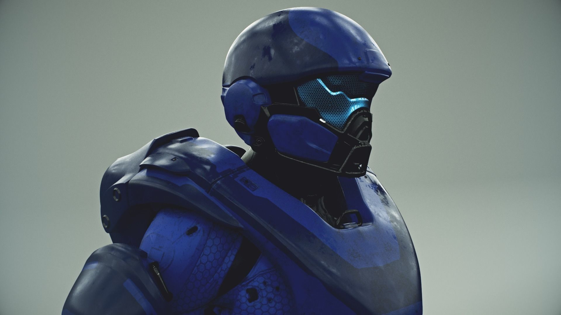 HALO 5 spartan athlon armor 3D model_2