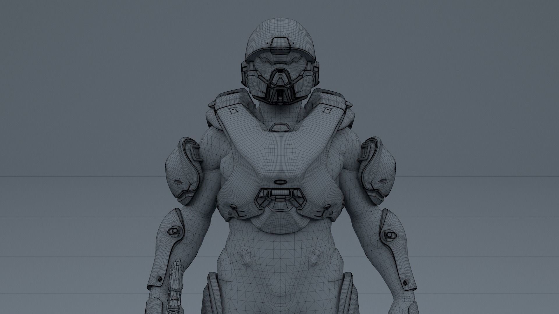 HALO 5 spartan athlon armor 3D model_14