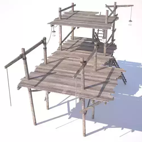 Old wooden scaffolding