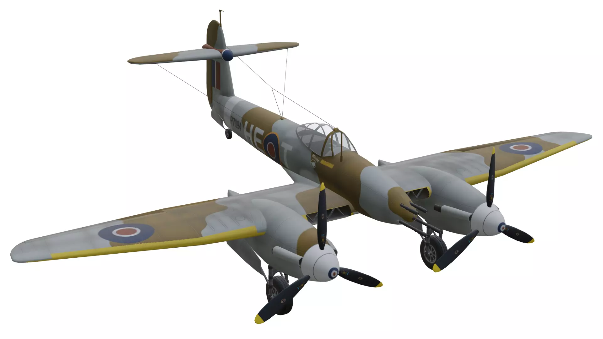 Westland Whirlwind Low-poly 3D model