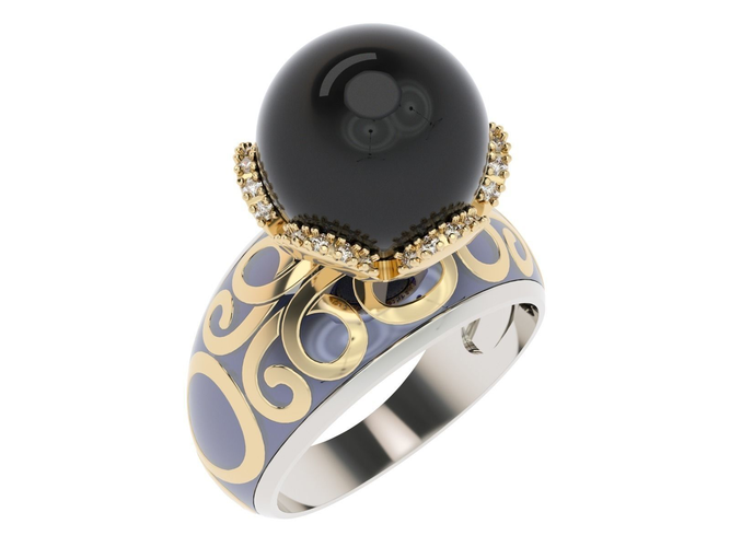 Ring onyx and gold