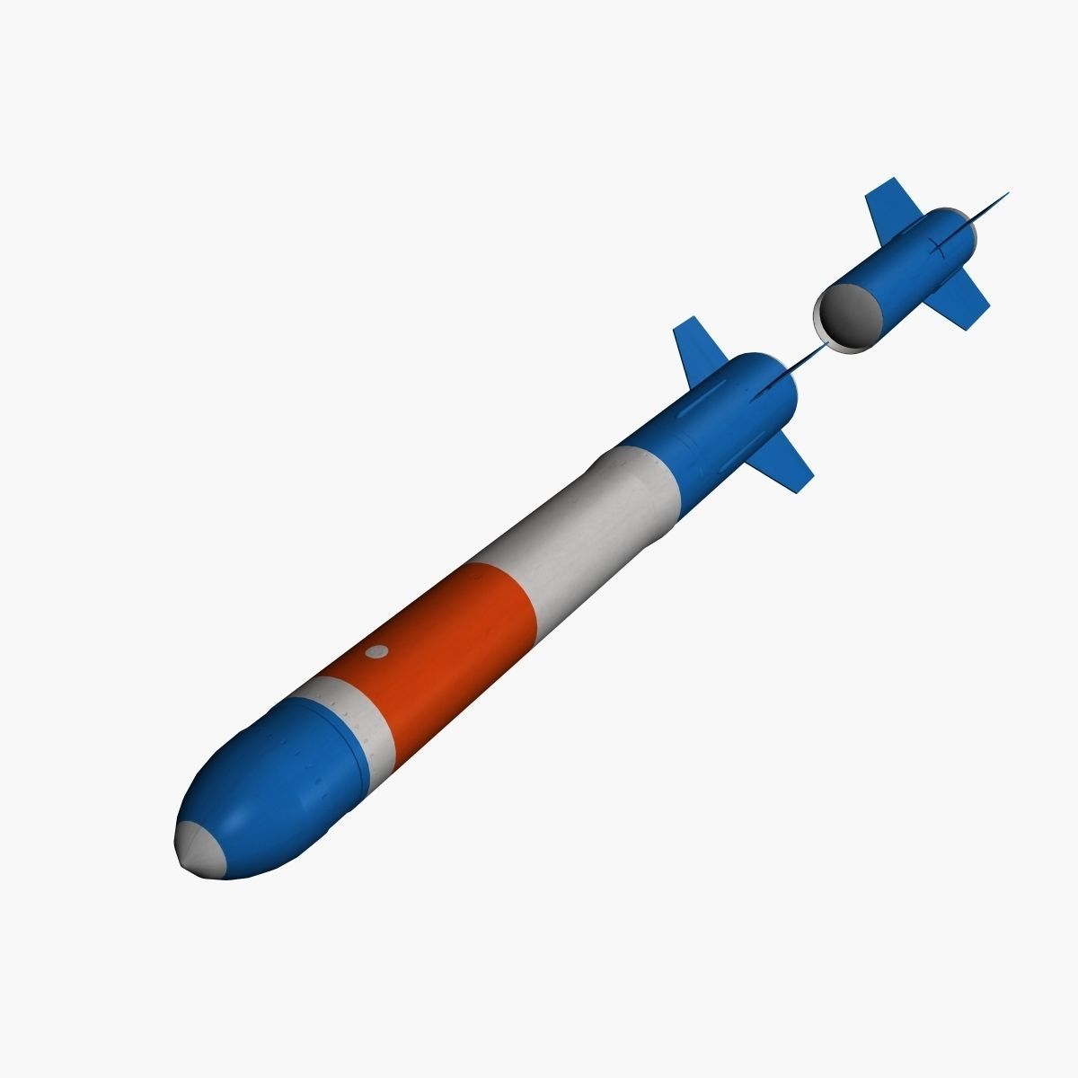 RUR-5 ARSOC Missile Low-poly 3D model_5