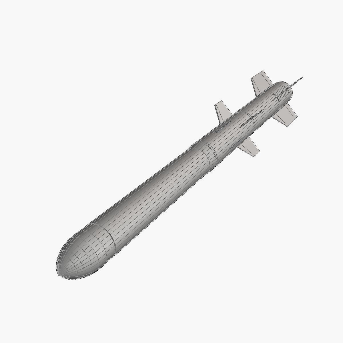 RUR-5 ARSOC Missile Low-poly 3D model_7