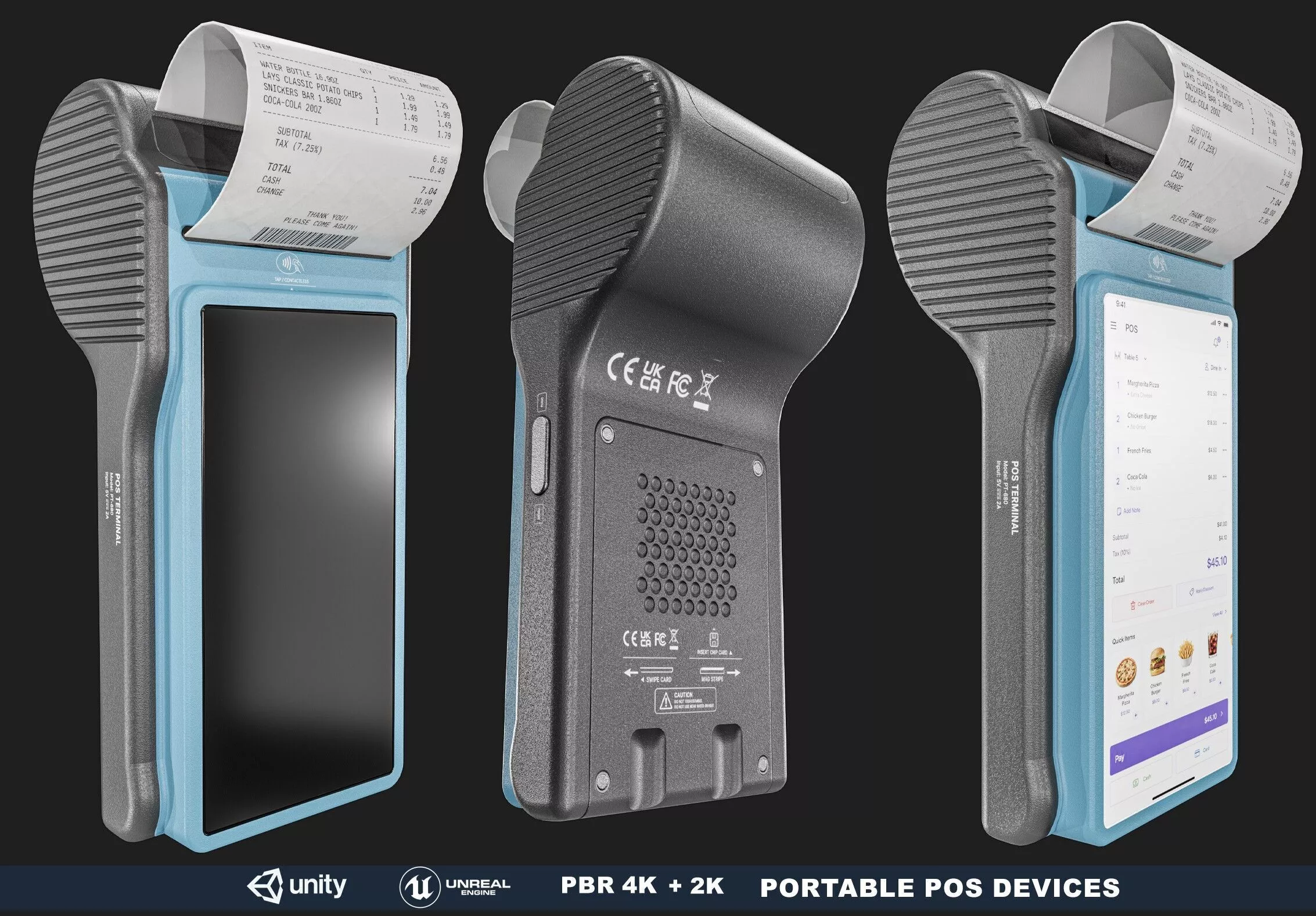 Portable POS devices Low-poly 3D model